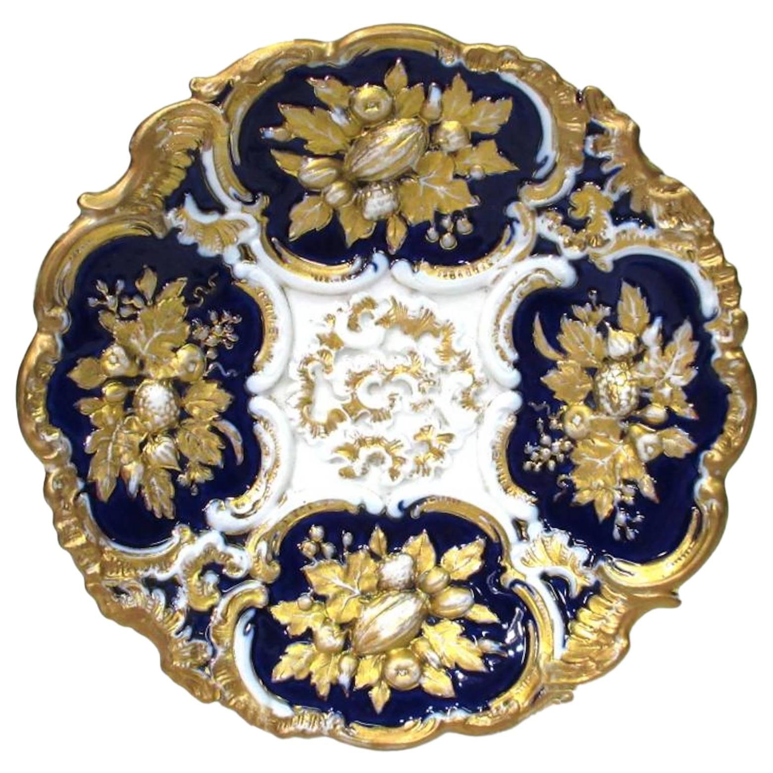 Meissen Cobalt and Gold Cabinet Plate