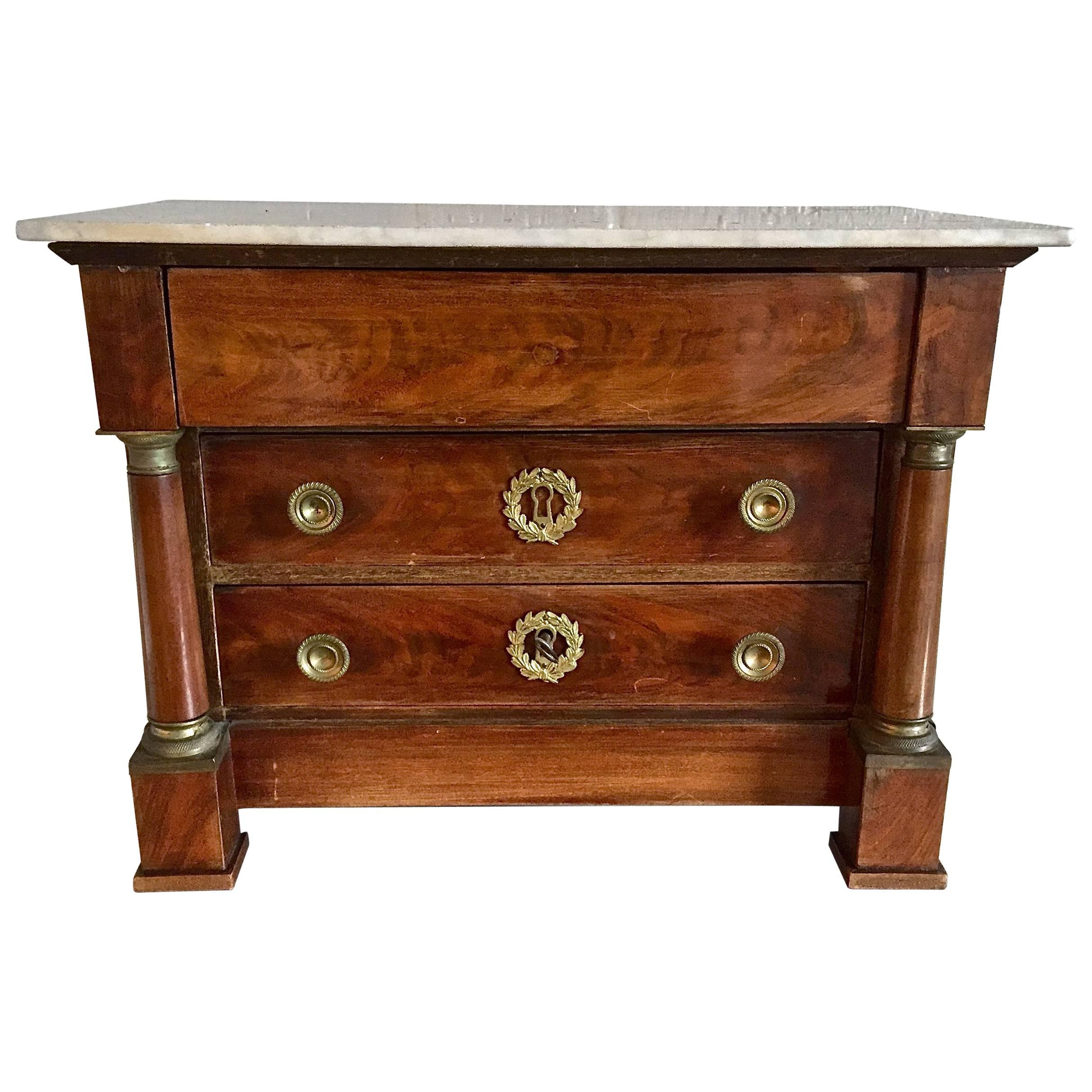 19th Century French Empire Miniature Commode Chest For Sale