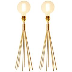 Pair of European Modern Brass Table Lamps 9