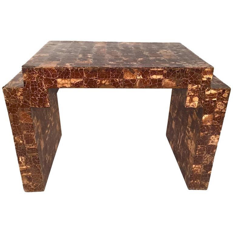 Coconut Shell Table in the Manner of Karl Springer For Sale at 1stDibs