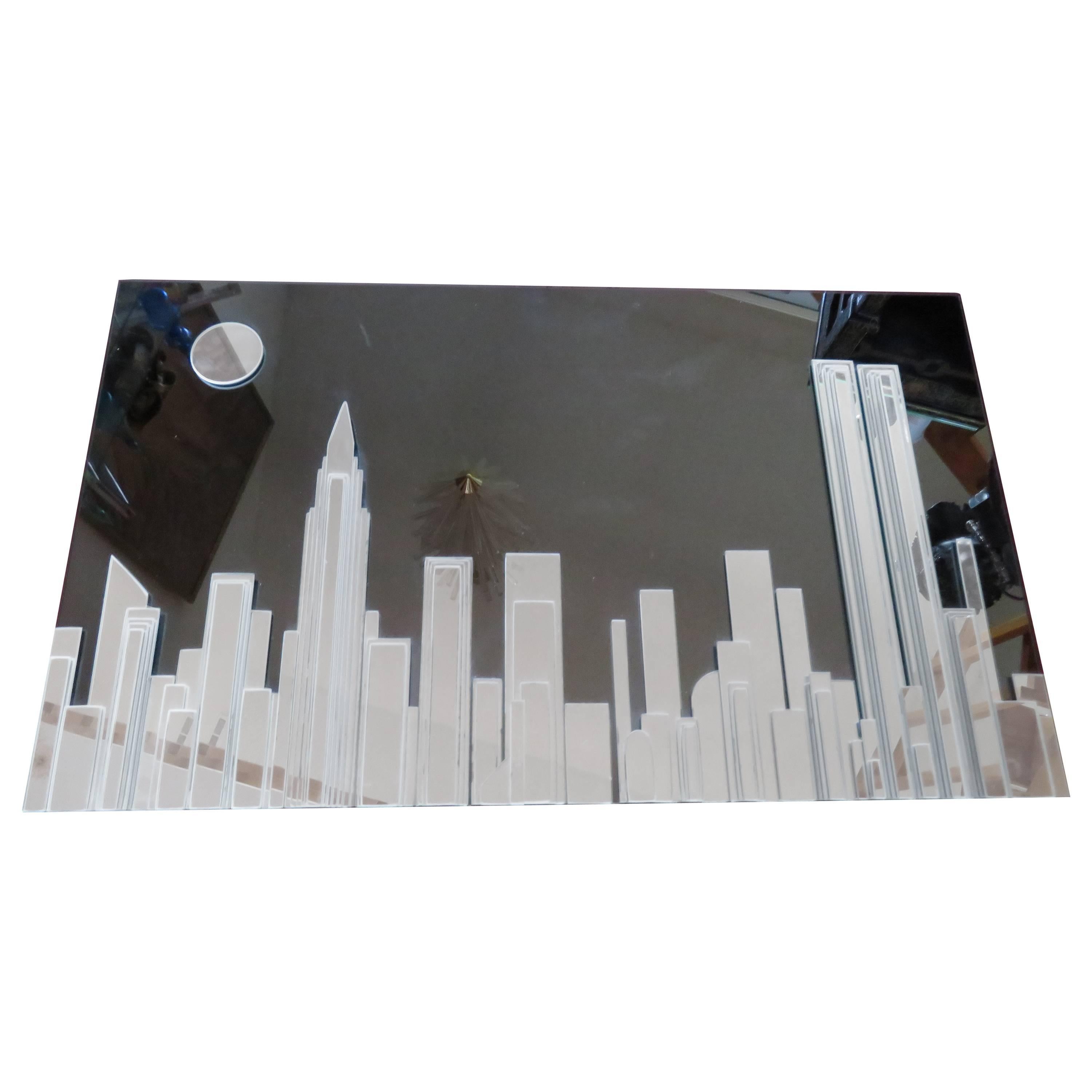 NYC Skyline Mirror Harvard Reflections Twin Towers Empire State Building For Sale