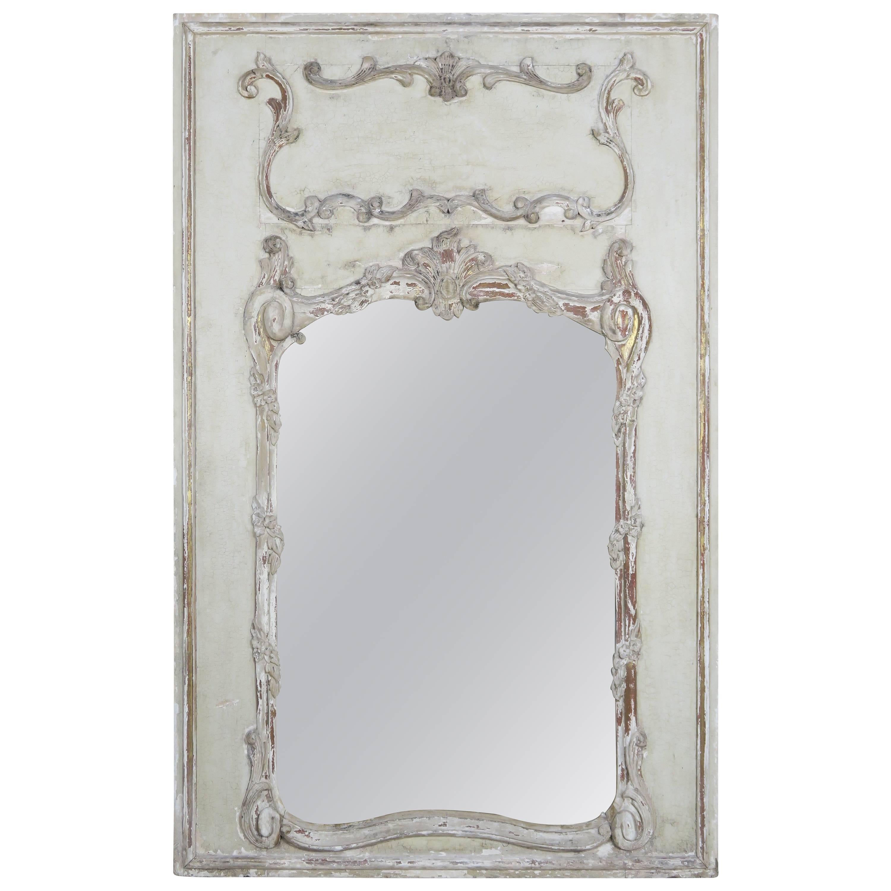 French Painted and Parcel-Gilt Mirror, circa 1900