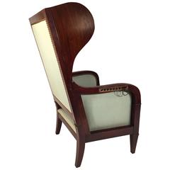 Biedermeier Reclining Wing Chair