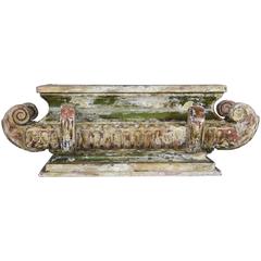 Carved Wood Italian Painted and Parcel-Gilt Planter