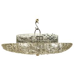 Kalmar Flush Mount in Textured Glass, Austria, 1960s 10
