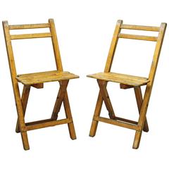 Vintage Wooden Bistro Chairs