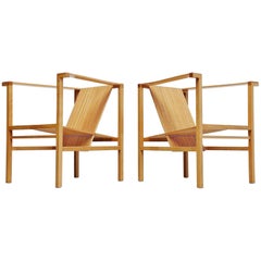 Paire de chaises à lattes hautes Metaform de Ruud Jan Kokke, 1984