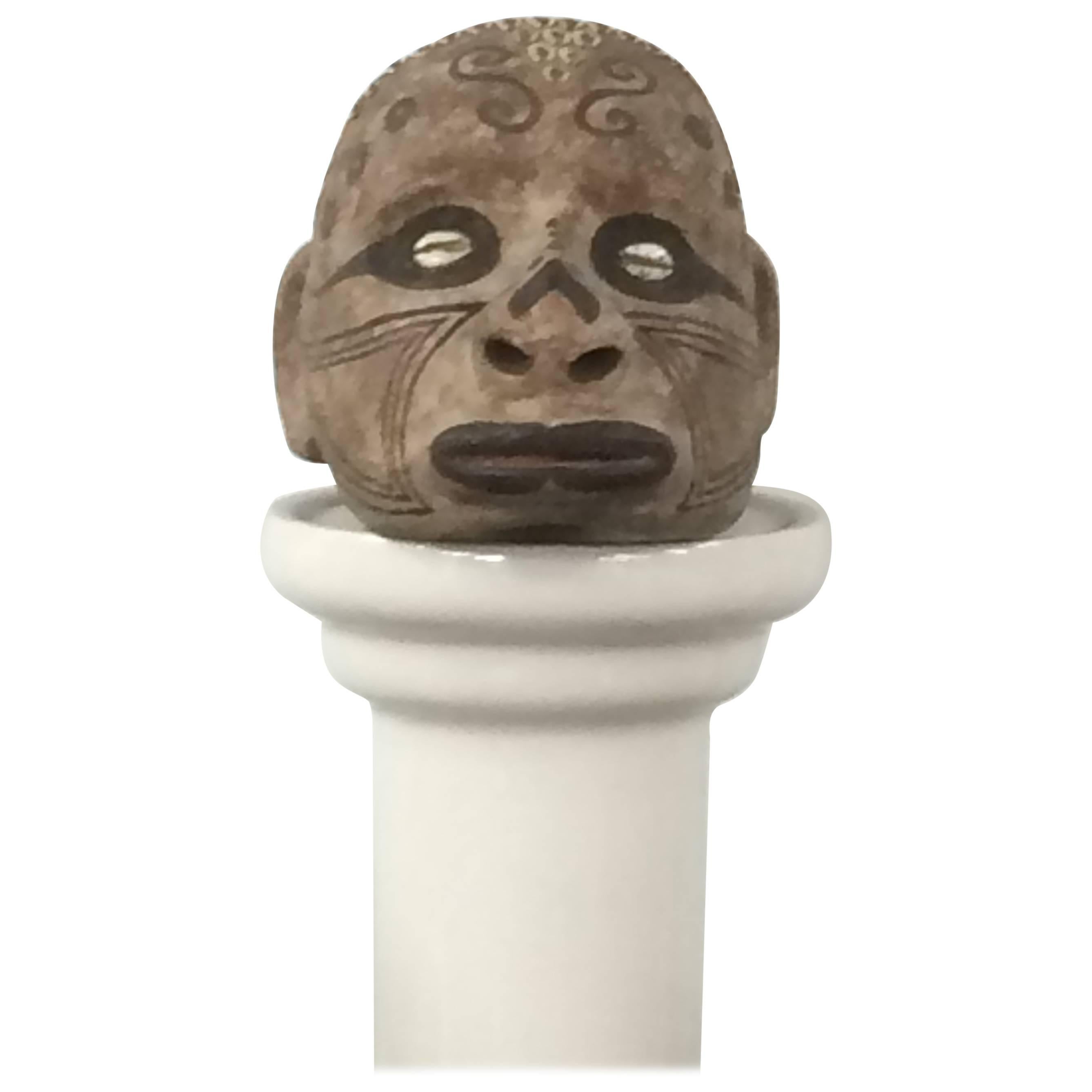 Two Naga decorated ancestor sculls, 
North-East India
 For Sale