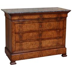 Antique Marble-Top Walnut Chest