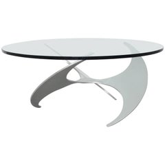 Table basse en aluminium moderne du milieu du siècle dernier de Knut Hesterberg, datant d'environ 1964