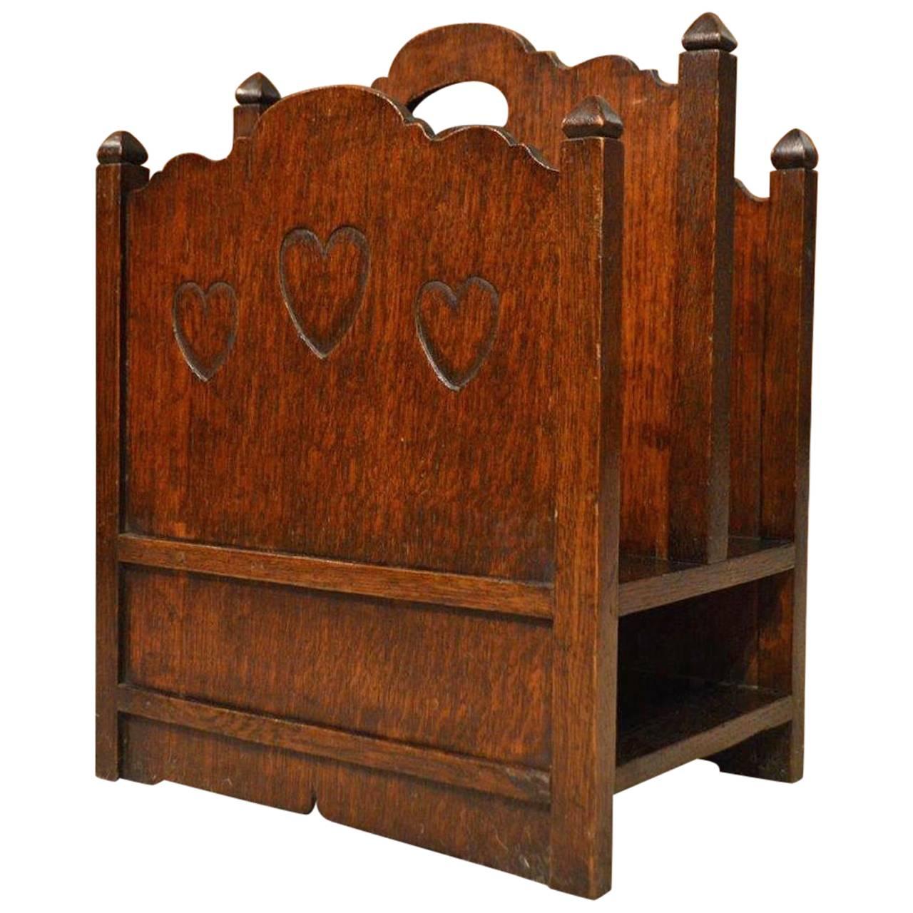Oak Arts & Crafts Period Magazine Rack Possibly by Liberty's