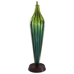 Stunning Tall 1950s Flavio Poli for Seguso Murano Art Glass Table Lamp