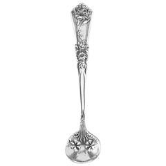 Vintage Style Floral Rose Design Sterling Silver Master Salt Spoon