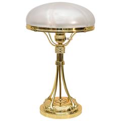 Charming Jugendstil Table Lamp with Beautiful Glass