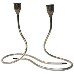 Marion Anderson Noyes Towle Serpentine Silver Candlesticks 5