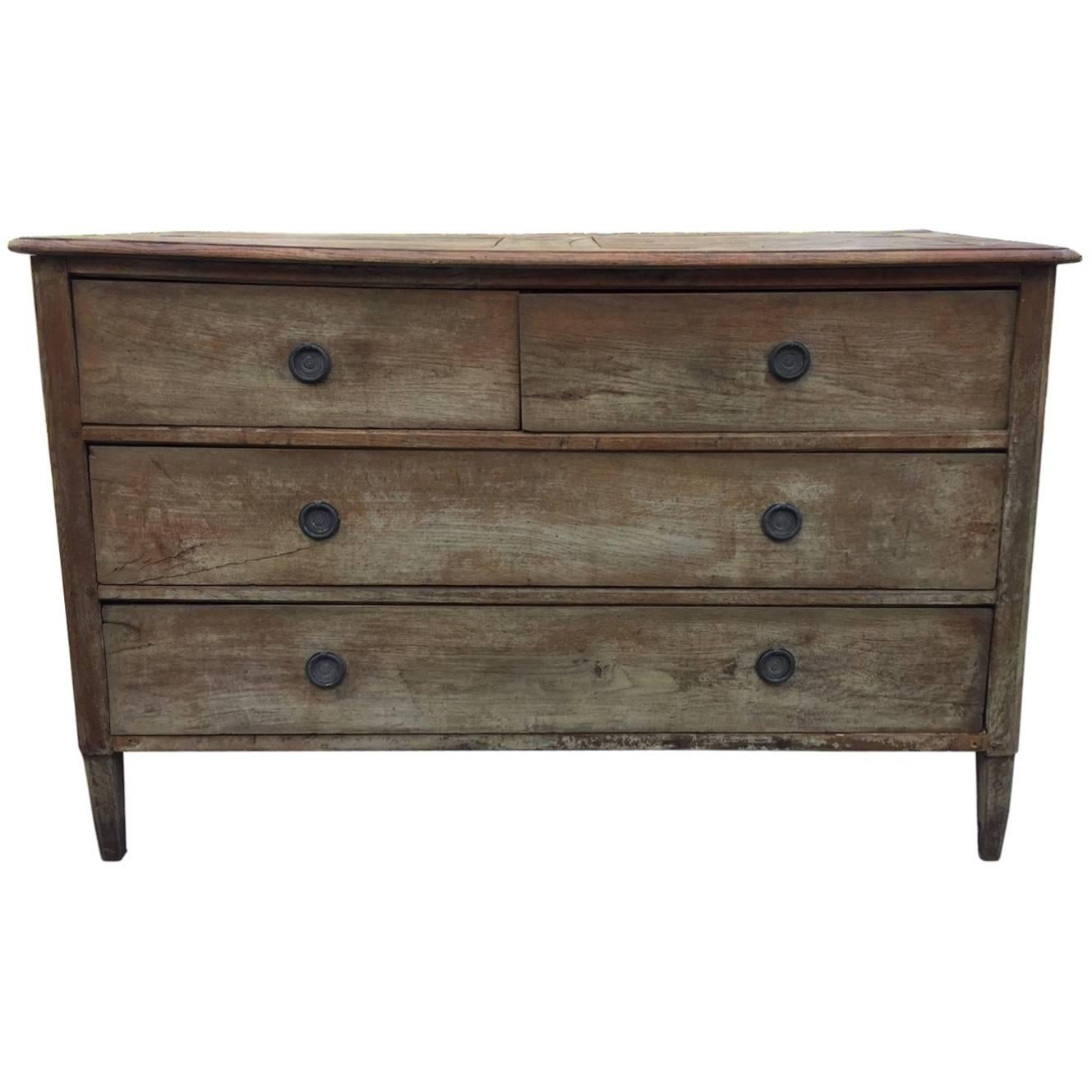 French Bleached Oak Chest of Drawers For Sale