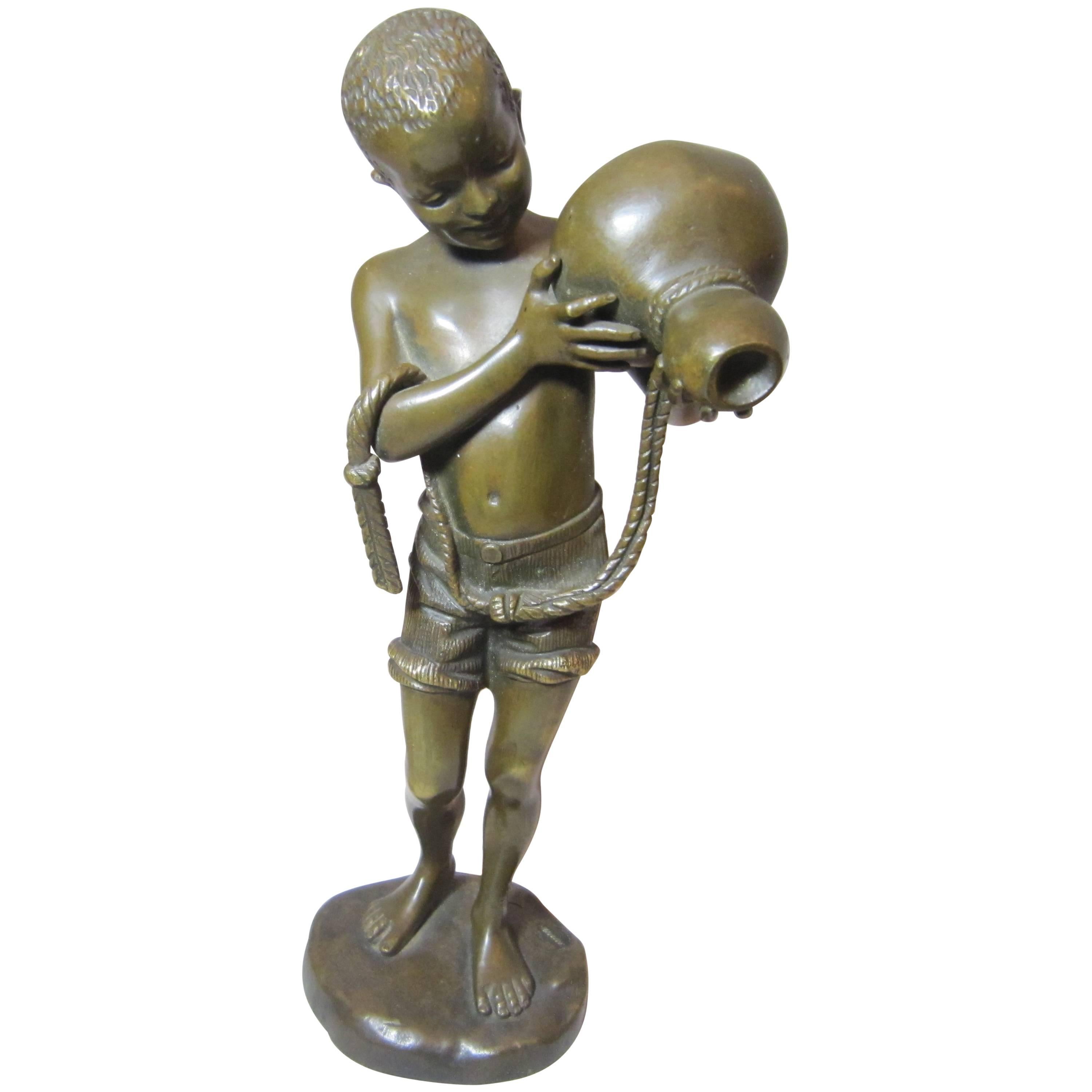 Orientalist Bronze of Young Boy, ca. 1890 For Sale