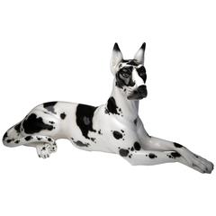 Life Size Great Dane Porcelain Dog Sculpture by Lladro Hispania of Spain