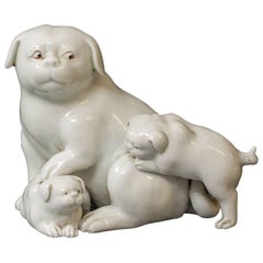 Hirado-Ware Mother and Puppies