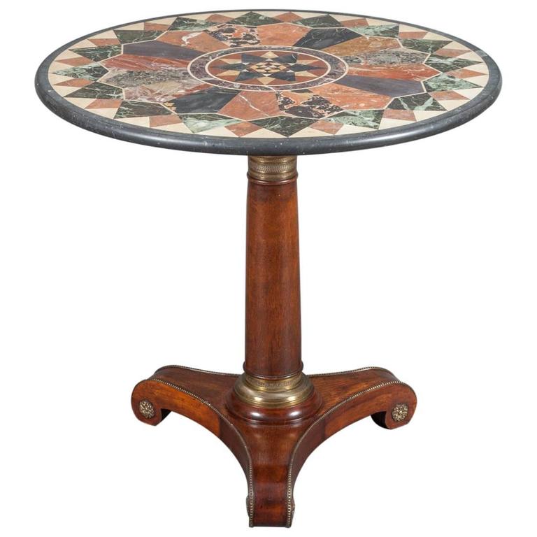 Marble Pedestal Side Table at 1stdibs