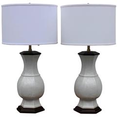 Pair of Blanc De Chine Table Lamps by Marbro 10