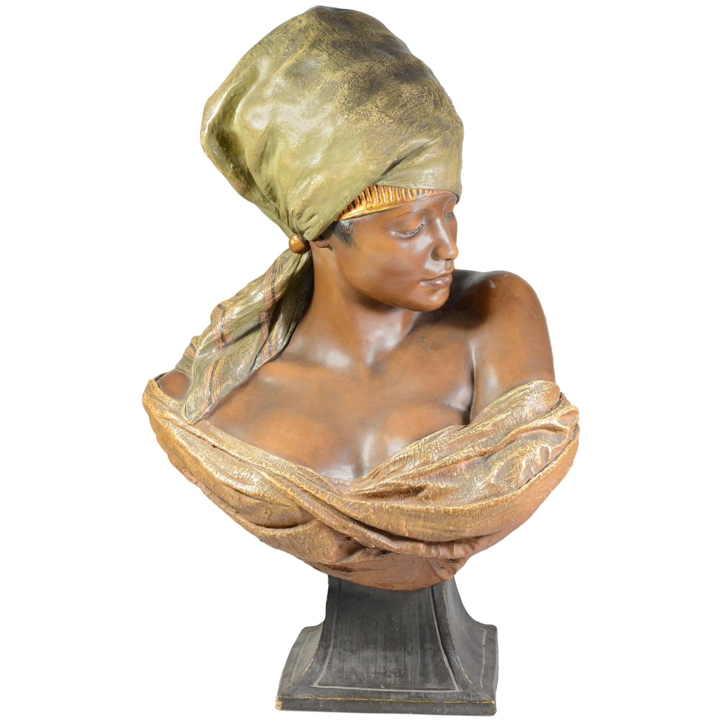Friedrich Goldscheider 1845–1897, Female Bust in Terracotta