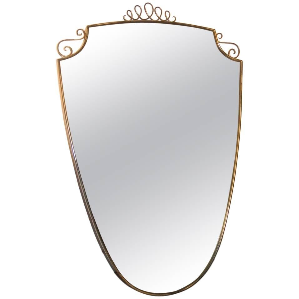 Italian Mid-Century Brass Mirror