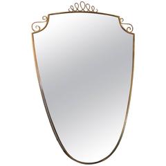 Italian Mid-Century Brass Mirror 2