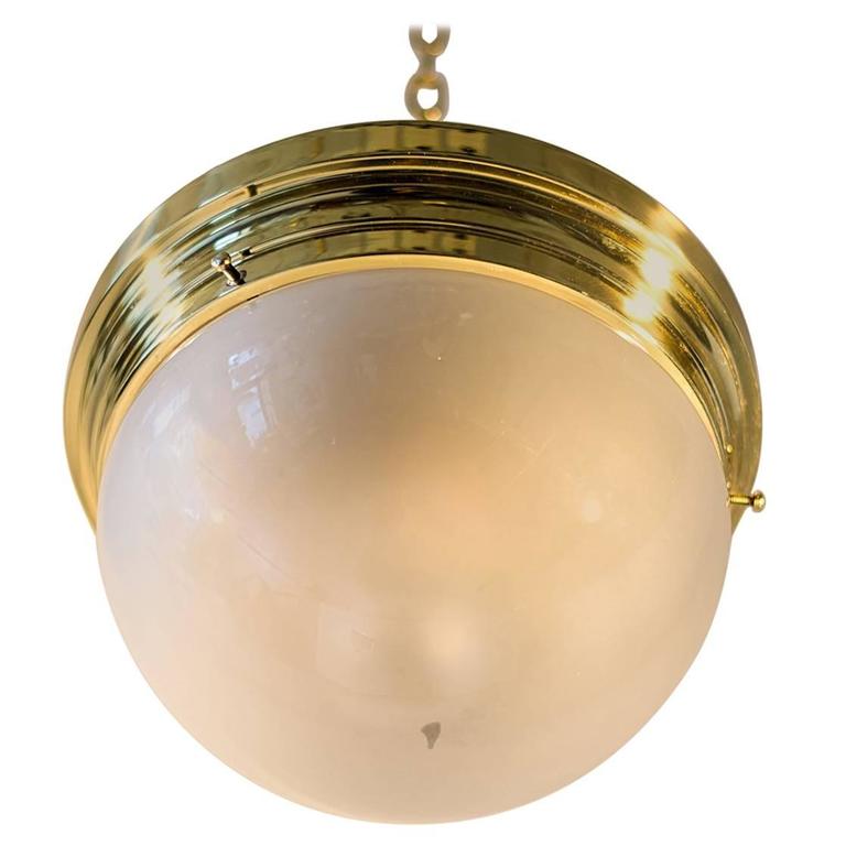 Art Deco Ceiling Lamp With Original Glass Shade