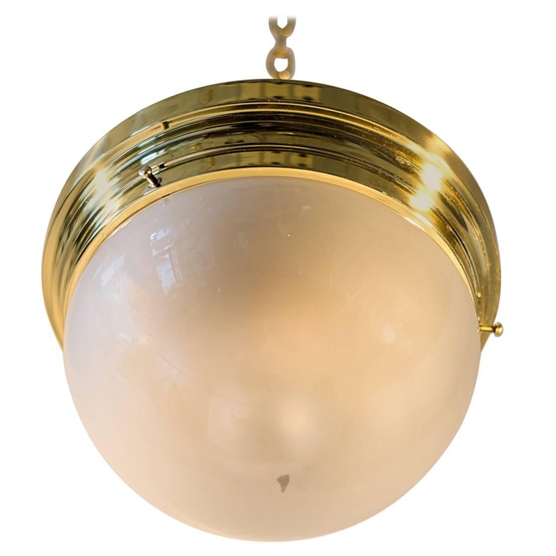 Art Deco Ceiling Lamp with Original Glass Shade For Sale