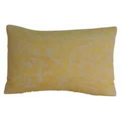 Vintage Fortuny “Uccelli” Maize on Oyster Lumbar Petite Decorative Pillow 12