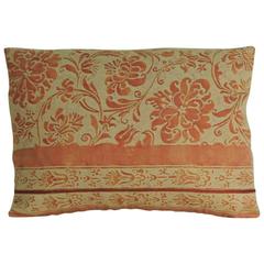 Vintage Fortuny “Cimarosa” Burnt Orange on Oyster Petite Decorative Pillow