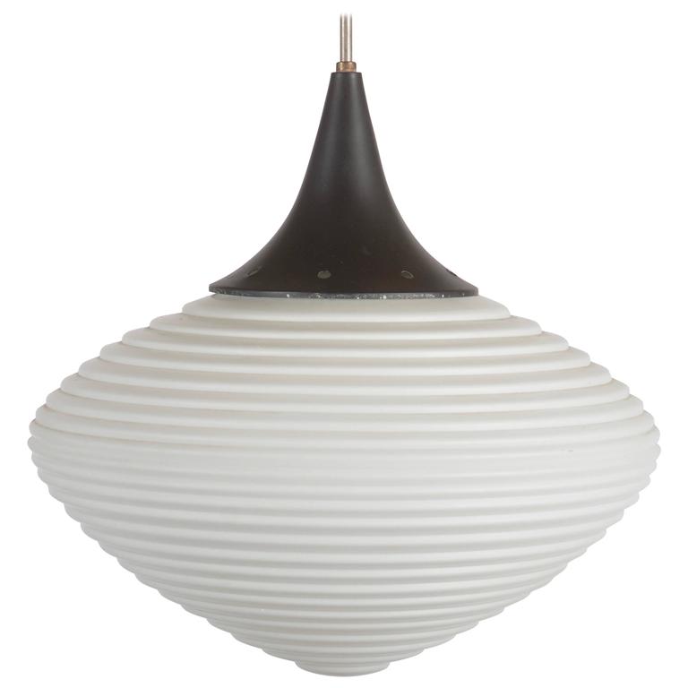 Kamenický Šenov Opaline Glass Pendant Lights, 1950, Offered by Ryszard Chwastyk