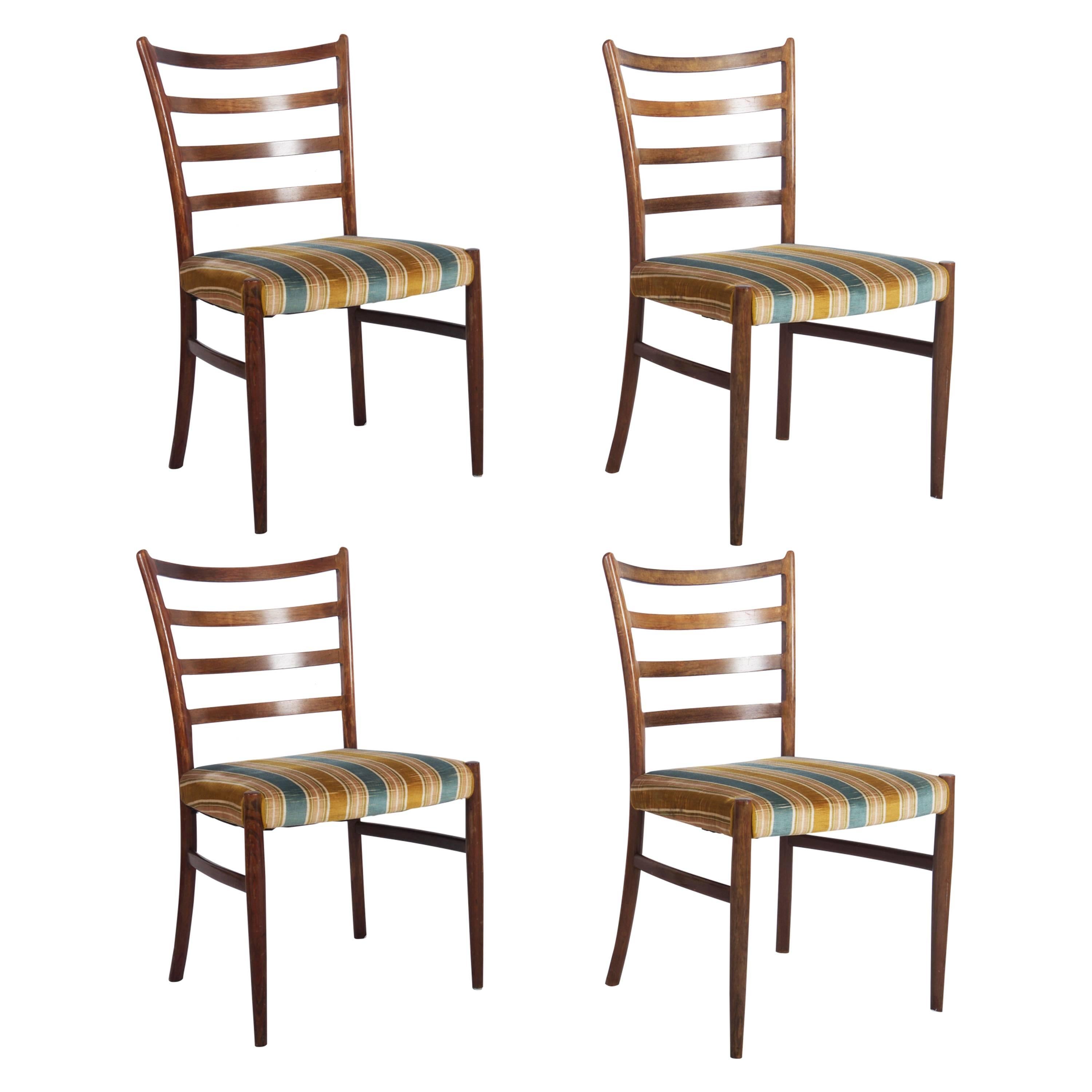 Set of Four Danish Hardwood Dining Chairs by Johannes Andersen For Sale