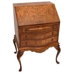 Antique Burr Walnut Writing Bureau or Desk