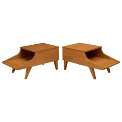 Mid Century Modern Brown Saltman End Tables by John Keal