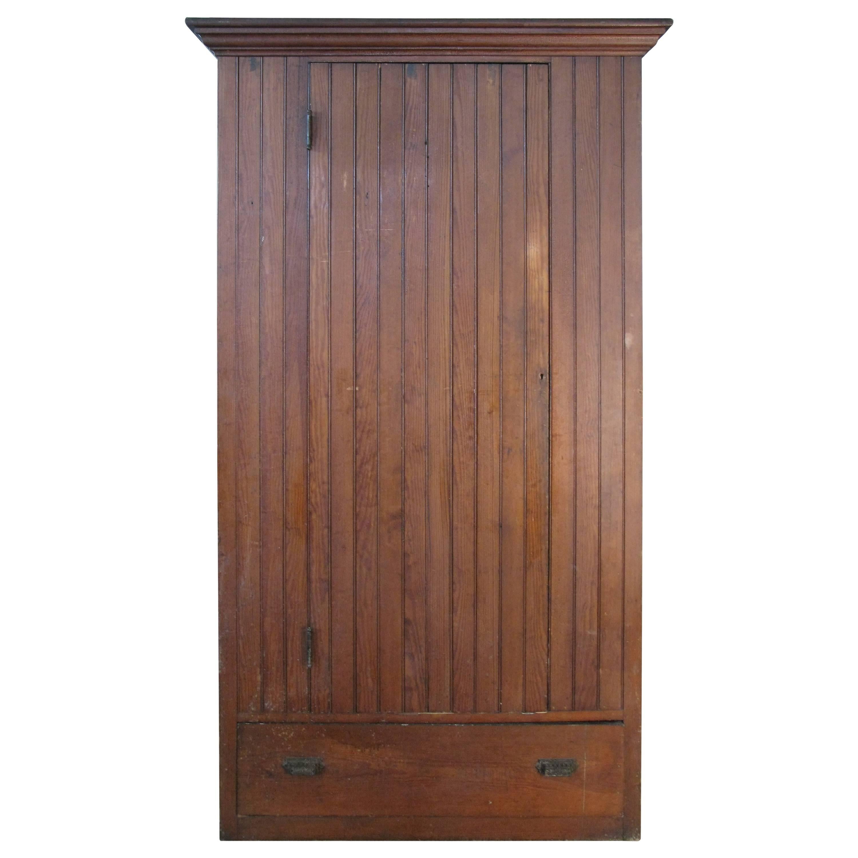 Antique Oak Beadboard Cupboard