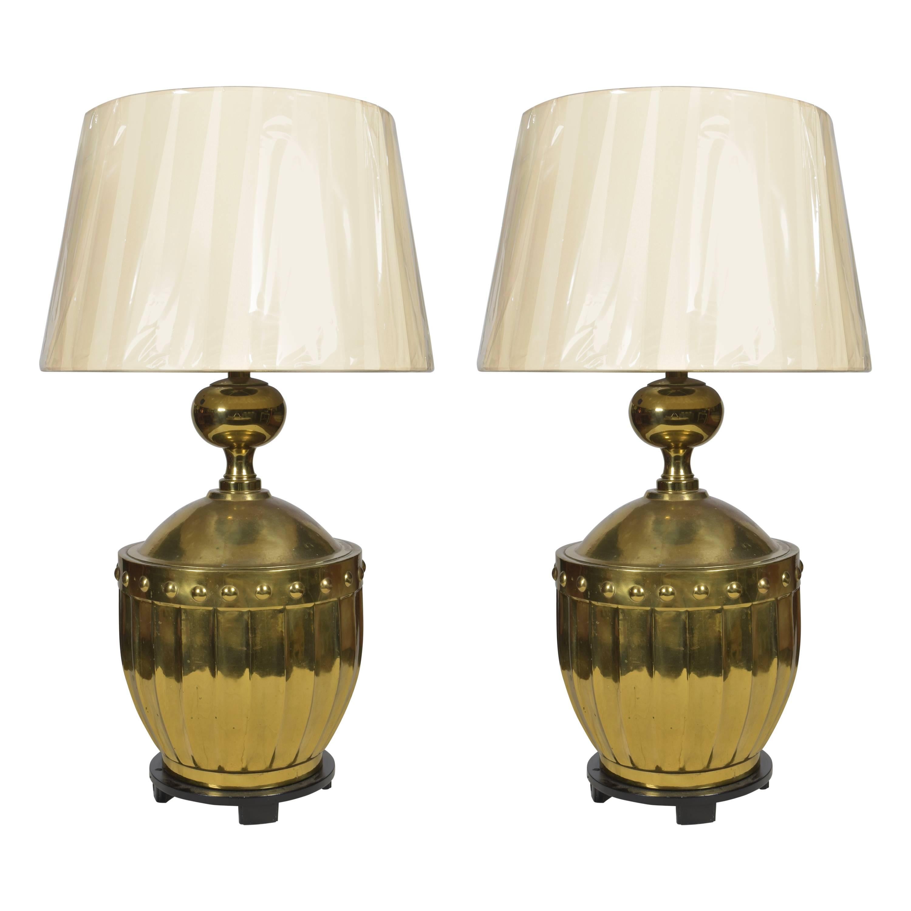 Pair Brass Stiffel Lamps, circa 1970s