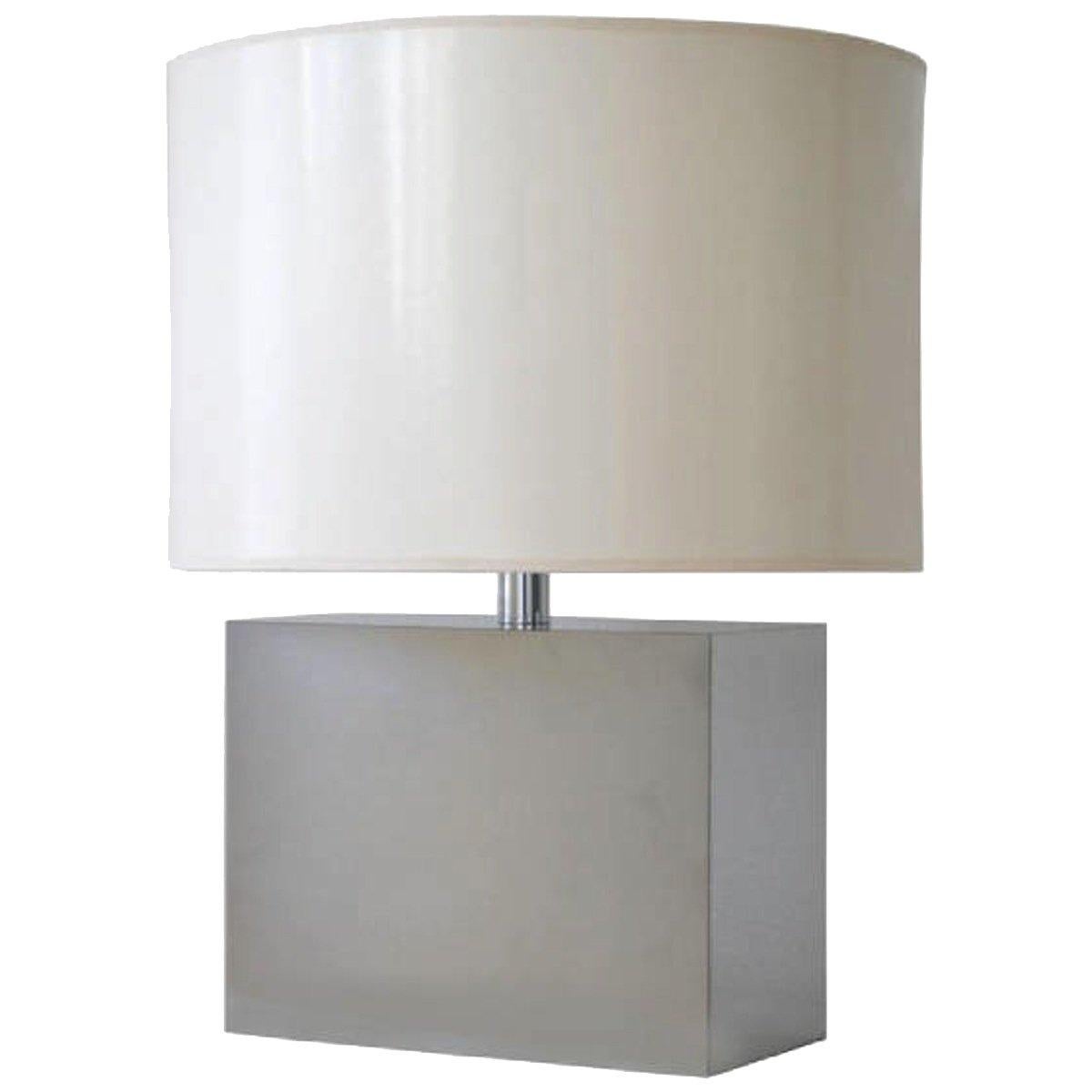 Midcentury Mirrored Chrome Rectangular Table Lamp by Kovacs For Sale