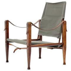 Kaare Klint Safari Chair by Rud. Rasmussen, New Upholstery & Tibetian Lamb Cover