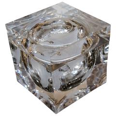 Alessandro Albrizzi Lucite Etched World Globe Ice Bucket