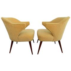 Pair of Danish Modern Hans Olsen Style Teak Lounge Chair