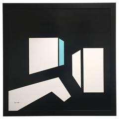 Enamel on Masonite Abstract Painting by American Artist Rick Orr 6