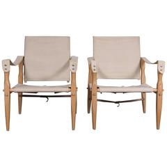 Vintage Safari Chairs in Danish Design, Set of Two