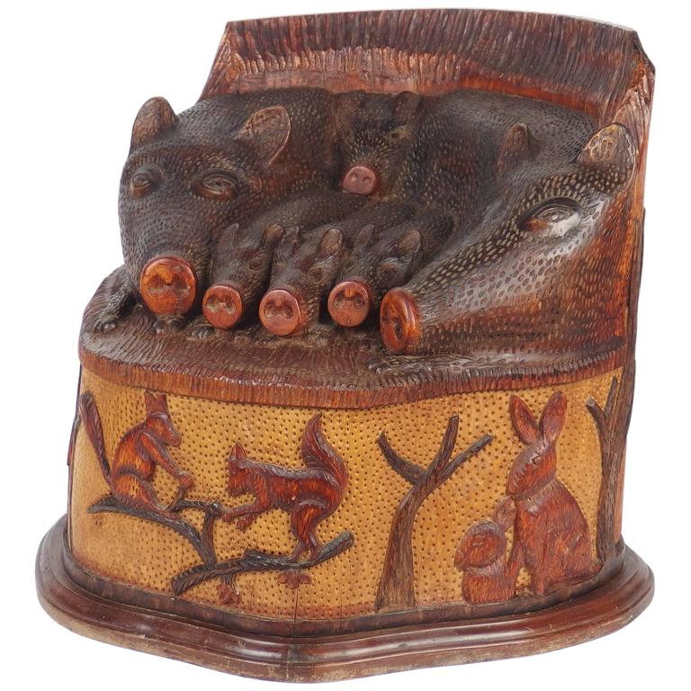 Folk Art Wood Stool For Sale at 1stDibs