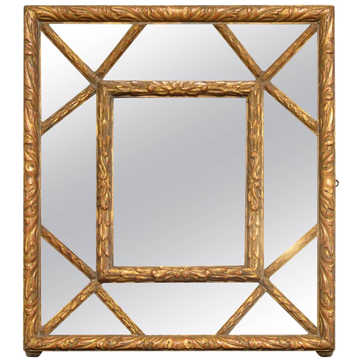 French Carved Wooden Framed Mirror