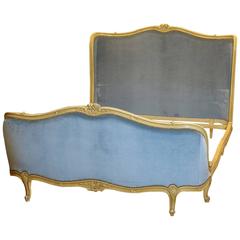 Antique Double Bow French Upholstered Bed WD14
