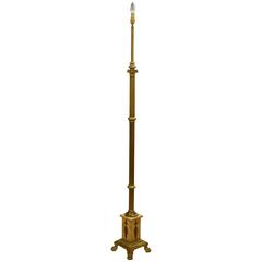 Antique Brass and Sienna Marble Standard Lamp