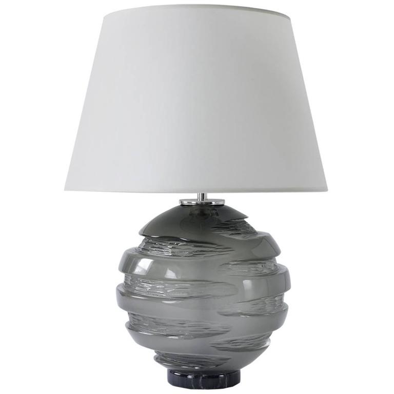 Handn Glass Gemini Table Lamp Andrew Hughes For At 1stdibs Handn Grey Glass Gemini Table Lamp Andrew Hughes