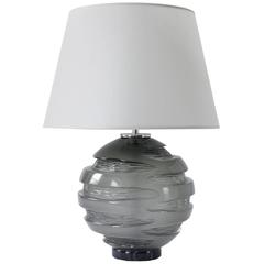 Handblown Grey Glass Gemini Table Lamp, Andrew Hughes 10